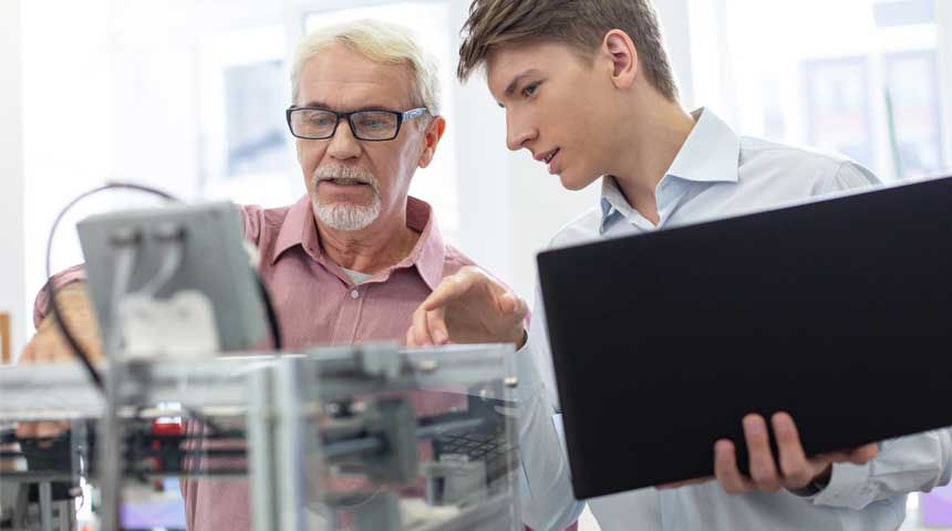 Teacher and student in lab