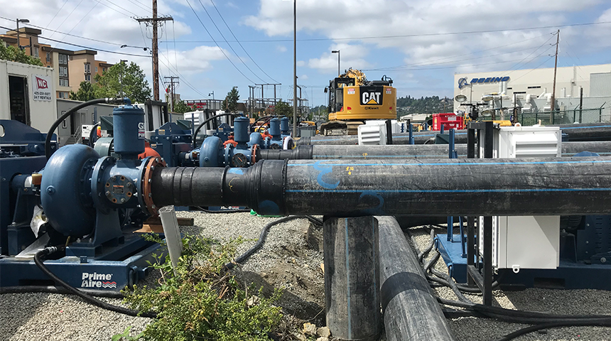 photo of pipes from the east side interceptor sewer rehabilitation in renton washington done by Carollo Engineers