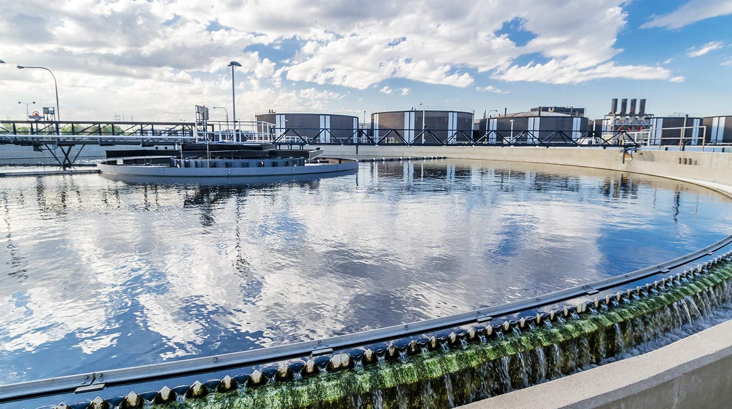 Clouds over a clarifier