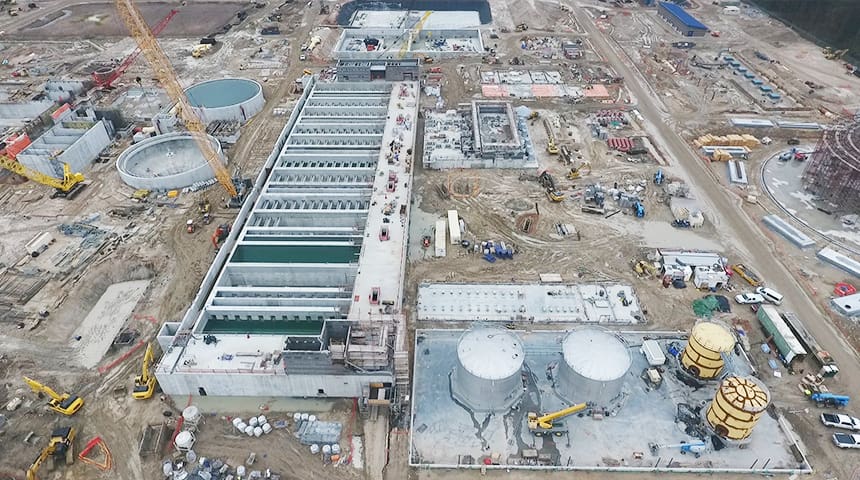 aerial photo of Houston plant