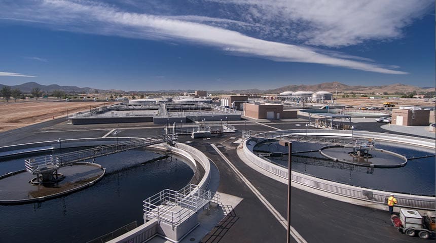 Aerial of clarifiers
