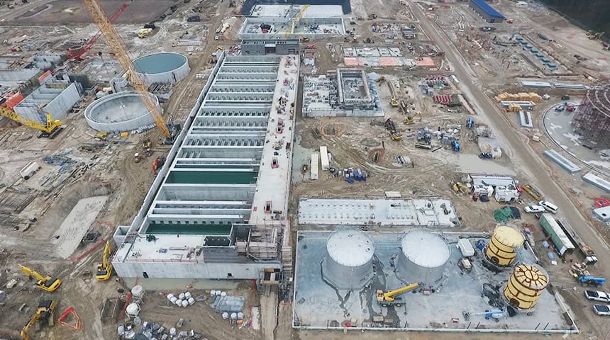 Aerial of Houston Water Plant Expansion