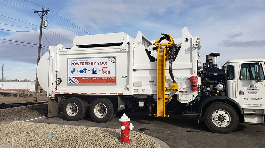 Natural gas waste truck