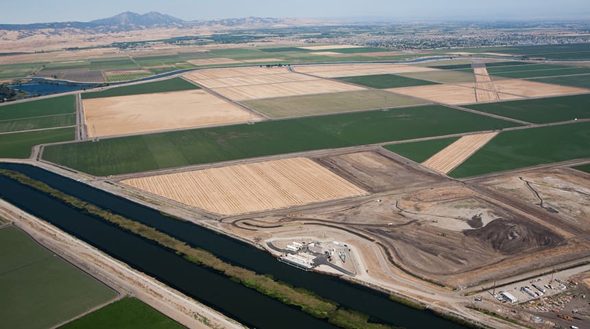 aerial view of intake and pump station
