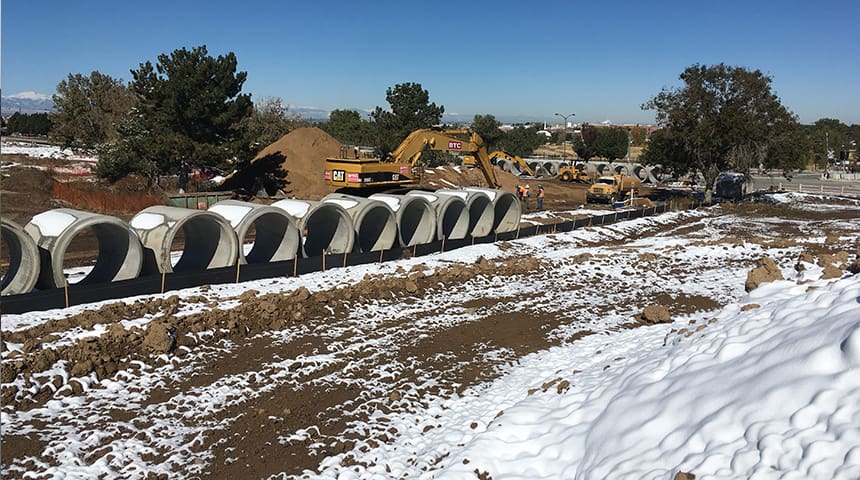 pipe sections lined up in a row