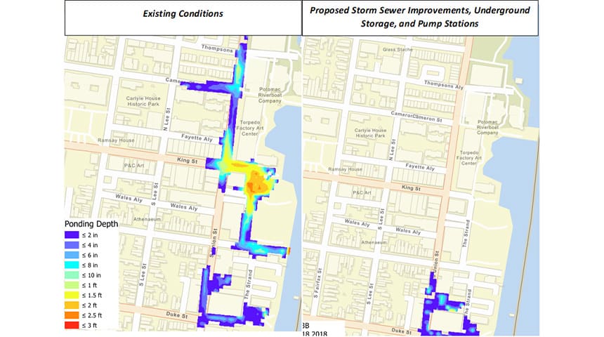 map with proposed stormsewer improvements