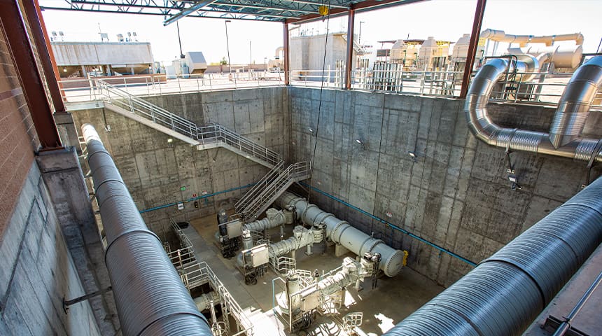 interior of headworks building