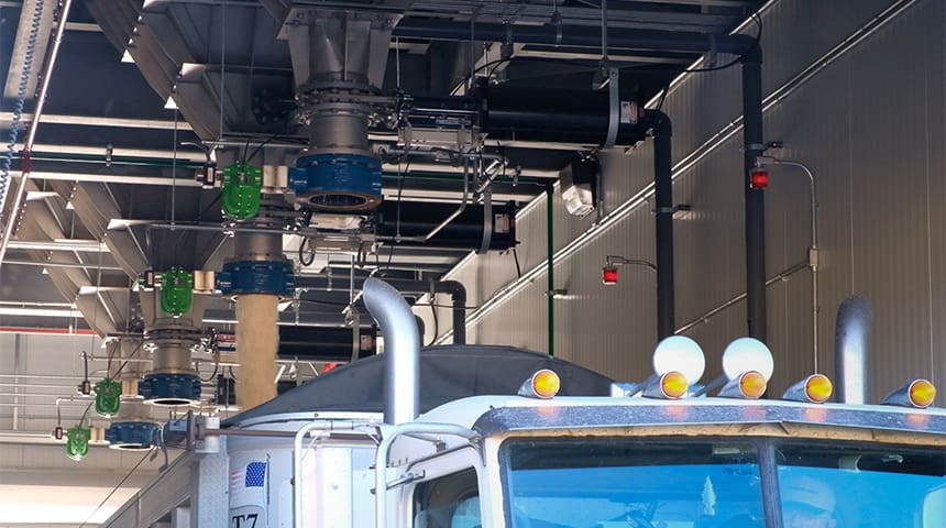 pellets loading into truck