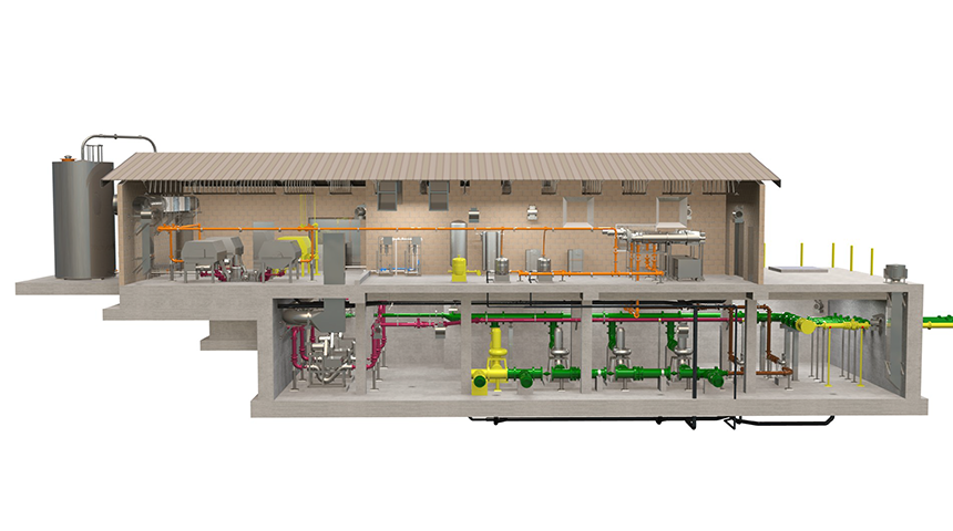 rendering of the Riverbend Water Reclamation Plant Expansion biomag building designed by Carollo Engineers