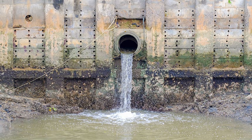 pipe discharging water