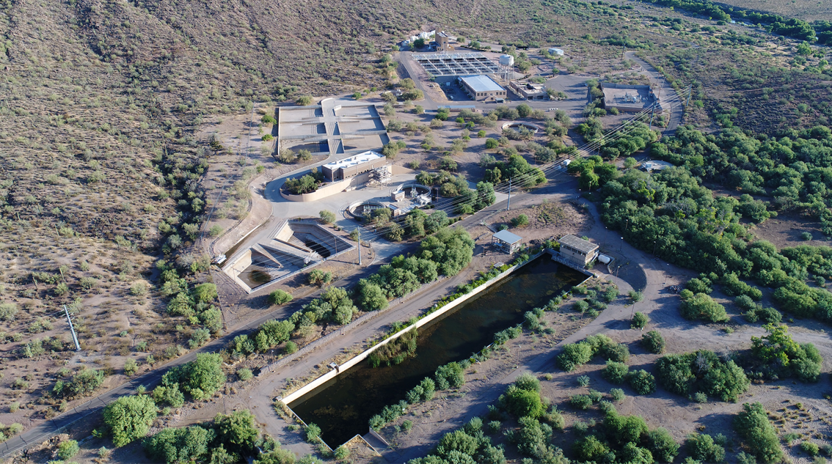 Before photo of the Verde Water Treatment Plant before its Envision Platinum certified demolition performed by Carollo Engineers