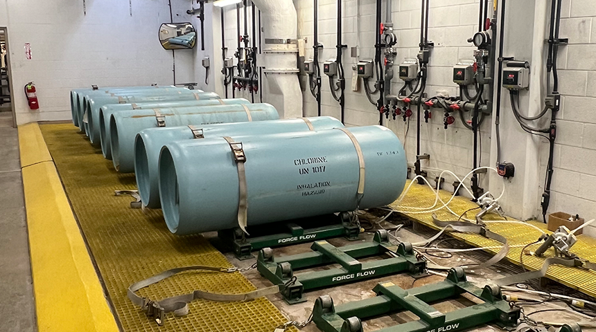interior photos of the Jordan Valley Water Treatment Plant in Utah, showing off work from Carollo Engineers.