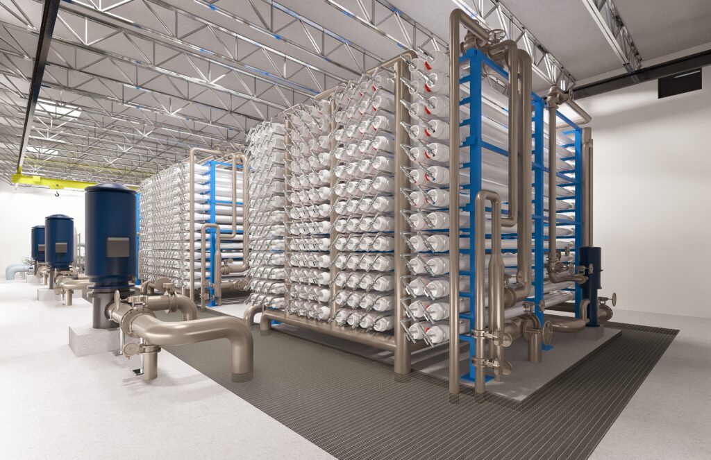 rendering of nanofiltration treatment systems at a water treatment plant in broward county florida