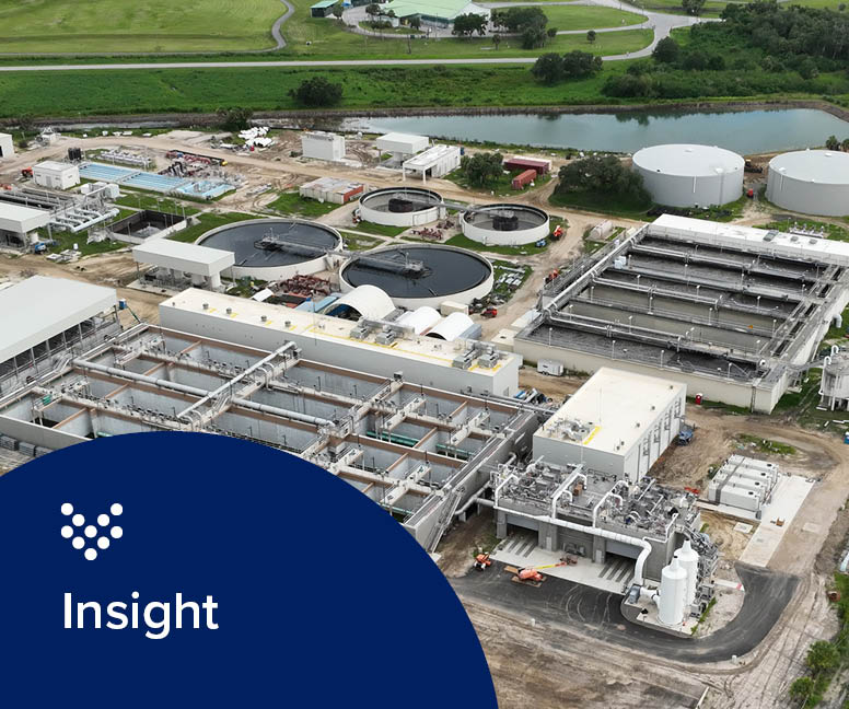 Arial photo of the Bee Ridge WRF in Sarasota County performed by Carollo Engineers