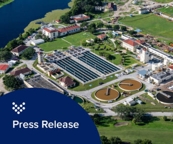Arial view of David L Tipping Water Treatment Facility in Tampa Bay, with world's largest suspended ion exchange system designed by Carollo Engineers